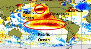 Fenomenul El Nino in acest an, la o intensitate apropiata de record. Sursa: theweathernetwork.com.