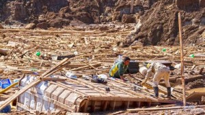 Localitate distrusă în Chile în urma alunecărilor de teren. Sursa: AFP.